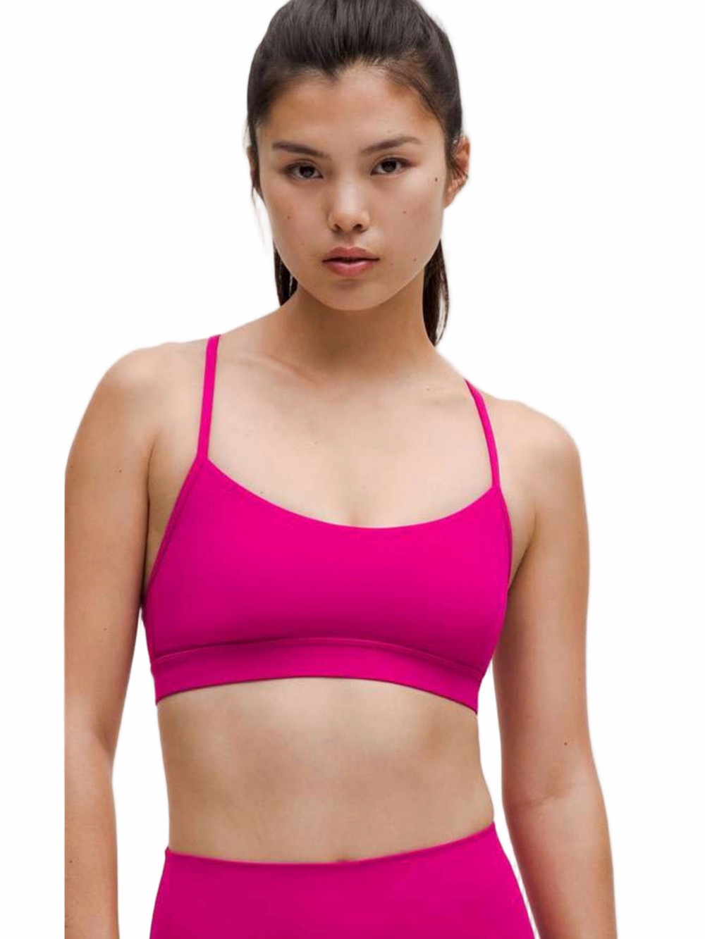 Lululemon Size 12 Flow Y Light Support A-C Cup Raspberry Sports Bra Nulu